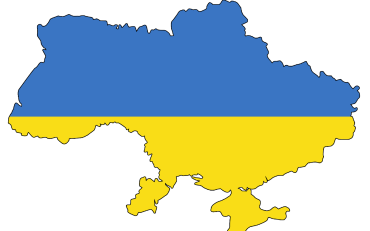 Ukraine flag and map